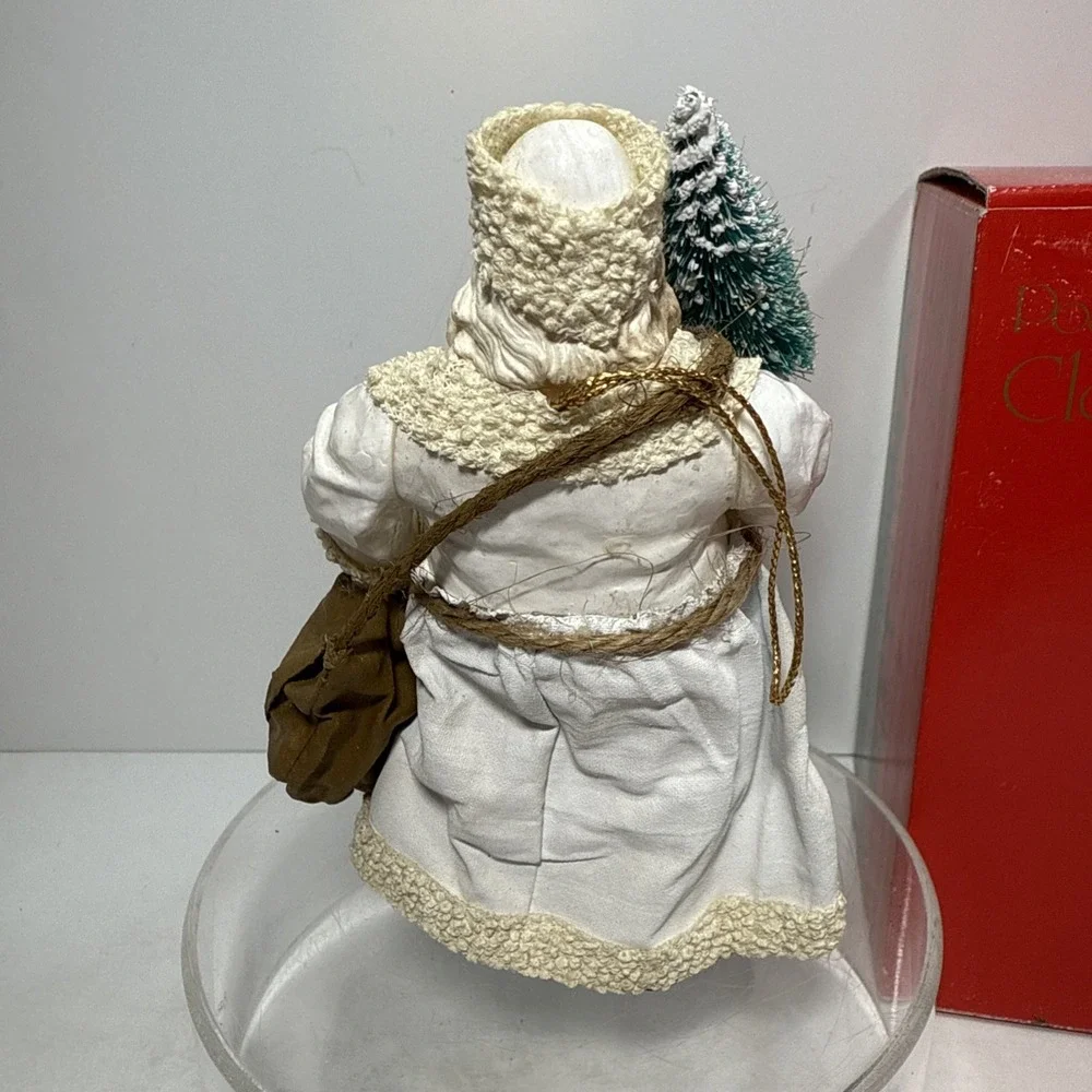 Clothtique Possible Dreams Santa White and Gold Christmas Figure/Ornament 5-1/2